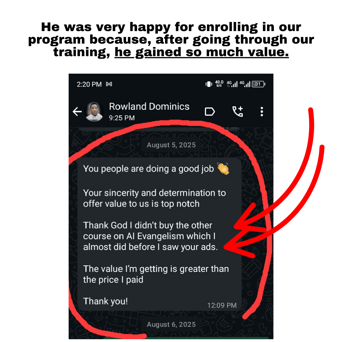 Pastor testimonial